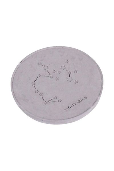 ceramics Suport pentru pahar, coaster, Constelatii stelare si semne zodiacale, 10 cm, Sagetator, alb