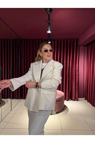 EFİL سترة كتان كبيرة الحجم