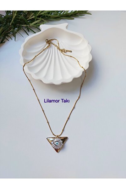 Lilamor Çelik Baget Taşlı Nazar Göz Muska Kolye