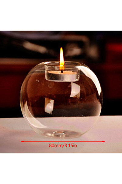Choice حامل شموع زجاجي شفاف 8 سم، إضاءة دائرية مجوفة، ديكور غرفة المعيشة، ديكور الزفاف