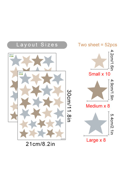 Choice ملصقات حائط قابلة للإزالة SL6107A برسومات كرتونية ونجوم باللون البيج ل...