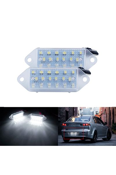 Choice 6000K WHITE 2x For Mitsubishi Lancer EVO VIII IX X 03+ No Error LED License Number Plate Light