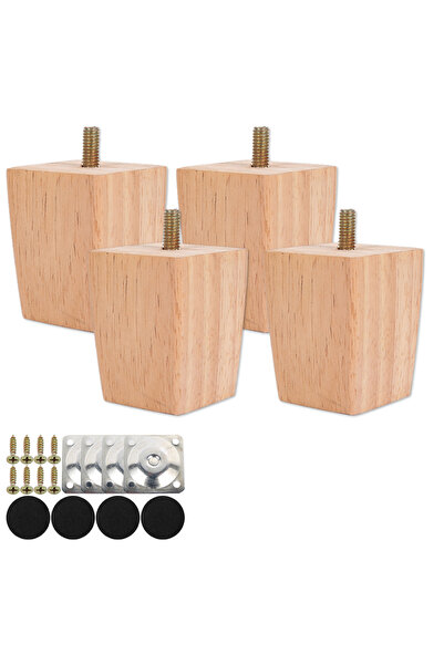 Choice5 4 قطع من أرجل الأثاث الخشبية الصلبة، مقاس 60 مم، 6/10/15 سم، مناسبة ل...