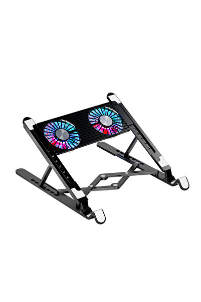 choice2 وسادة تبريد كمبيوتر محمول سوداء ABS مزودة بمروحتين/4 مراوح قابلة للطي...