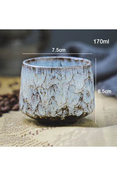 Choice كوب قهوة سيراميكي أنيق أبيض اللون، الأكثر مبيعًا، مطلي بطلاء تفاعلي مل...