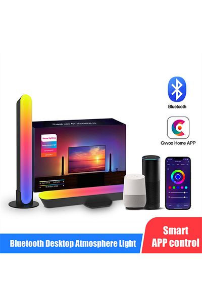 Choice CHINA 2 Pack Smart App Control RGB Symphony Lights LED Desktop Atmosphere Night Light Music Rhythm A