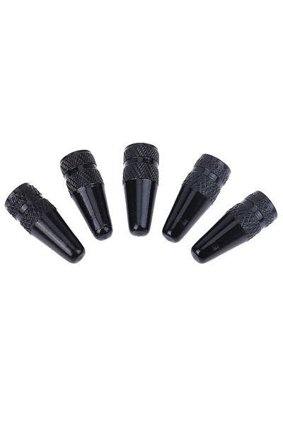 JOCESTYLE Black 5Pcs Aluminum Alloy Road MTB Track Racing Bike Tube Tyre Bicycle Tire Wheel French Valve Cap P