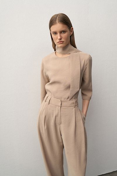 Mathilda By Çiğdem Bilici Women's Mink Lora Scarf Blouse
