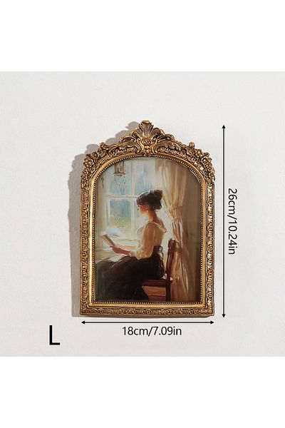 Choice L European Vintage Photo Frame Relief Picture Arch Wedding Photo Frames For Home Decor Living Room.