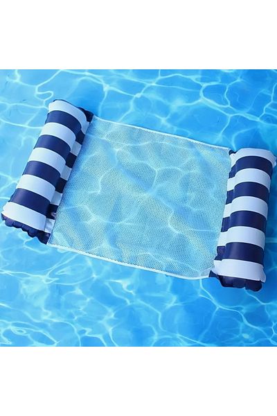 Choice dark blue Foldable Striped Inflatable Lounge Chair, Suitable For Swimming Pool Parties And Beach Lei