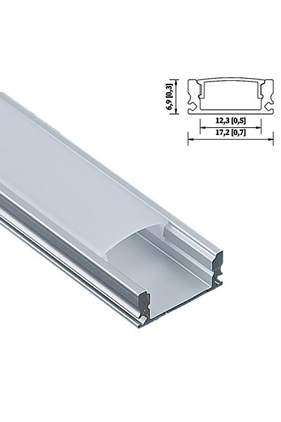 Choice Silver color 5pcs 17x7mm (5pcs) 0.5m U Shape Aluminum Extrusion Profile Channel with PC Diffuser and