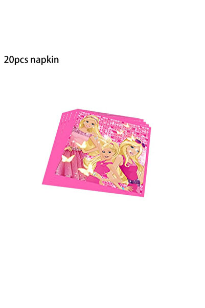Miniso 20pcs napkin Barbie Birthday Party Disposable Tableware Cup Plate Pape...