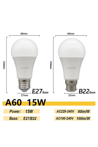 Choice AC220-240V E27 Naturelight 4000K 15W 2PCS 24W 20W 18W 15W Bulb Hight Lumen E27 B22 Base Led Lamps AC