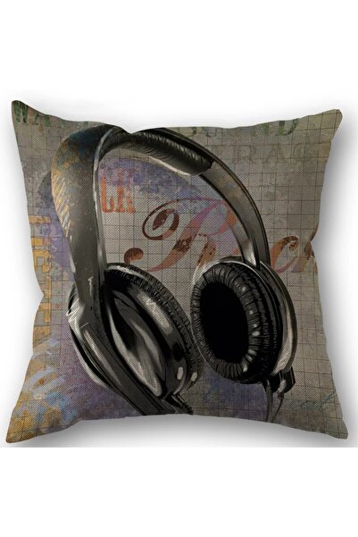 Choice غطاء وسادة مزخرف بتصميم موسيقي ثلاثي الأبعاد مقاس 45×45 سم، على جانب و...