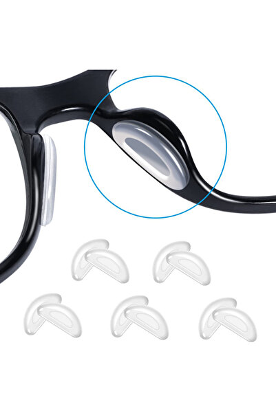 Choice وسادات أنف لاصقة من السيليكون مضادة للانزلاق للنظارات الشمسية، 20 قطعة، مزخرفة على شكل حرف D-White