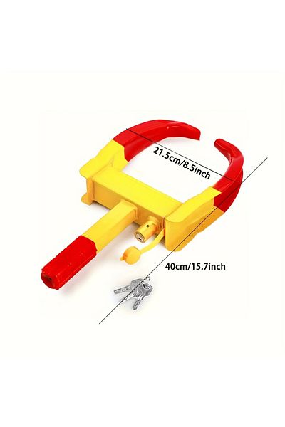Choice Red Stainless steel heavy duty tire lock. Nine-hole adjustable. Fits cars, trucks, RVs, trailers, bi