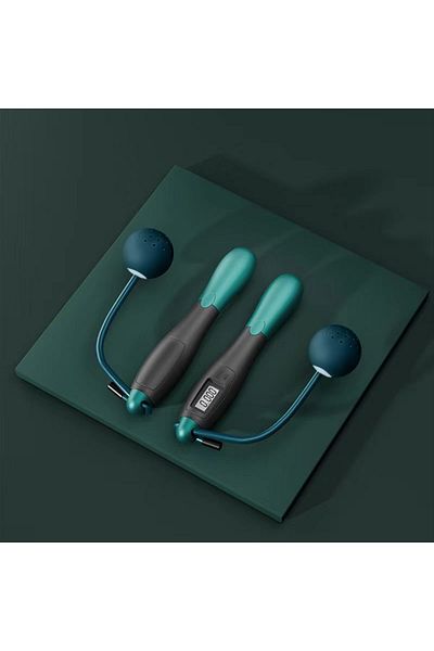 Choice green Steel wire rope counting skipping rope cordless weight-bearing skipping rope weight loss fitne