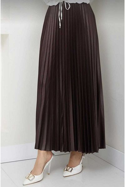 Mrs.idea Women's Slim Pleated Long Hijab Skirt