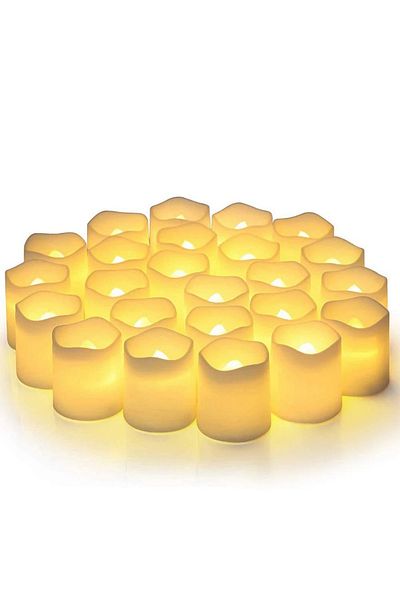 LINGQU DEV Ivory white 24PCs 24Pcs Flameless Led Candle For Home Christmas Party Wedding Decoration Heart-shape