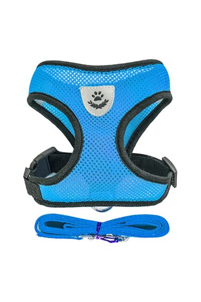 Choice S BLUE Cat Harness Vest Walking Lead Leash For Puppy Dogs Collar Polyester Adjustable Mesh Dog Harne