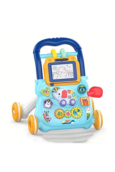Choice عربة مشاية أطفال زرقاء، تعليم مبكر، عجلة دفع، نشاط، سيارة سحب موسيقية