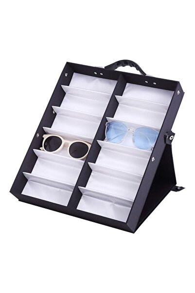 Choice علبة نظارات مكونة من 12 فتحة لعرض النظارات الشمسية وصندوق منظم للنظارا...