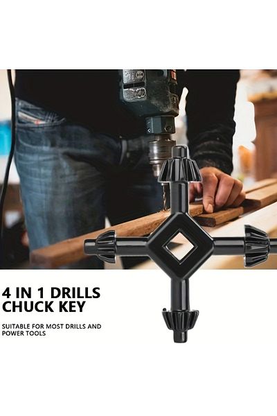 Choice Durable 4-in-1 Multi-Purpose Wrench with 6mm to 16mm Cross Drill Chuck Carbon Steel Great for Dri...