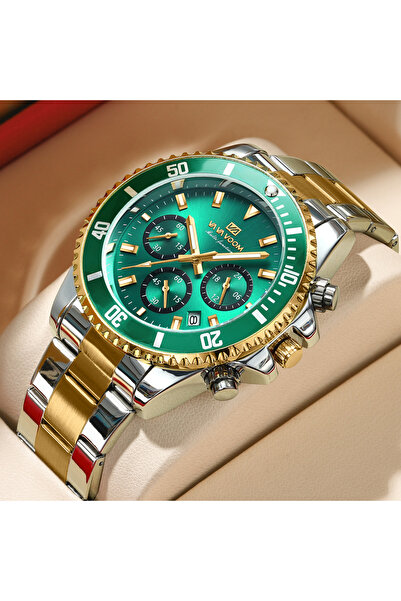 Choice نعم 2761LVJIANJIN ساعة كوارتز رجالية متعددة الوظائف فاخرة مقاومة للماء ومتوهجة في الليل بأسلوب عمل للغواصين