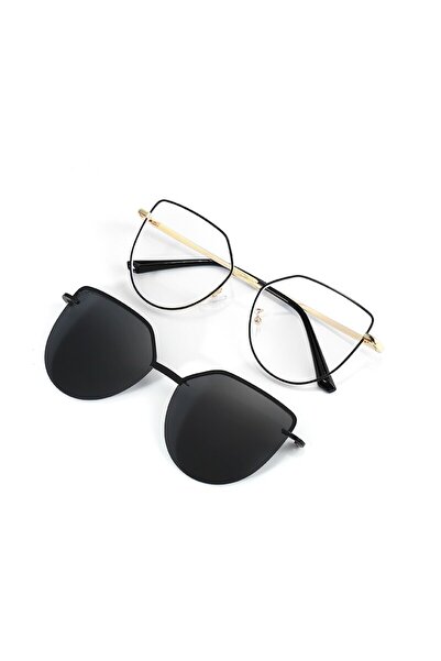 Choice Gold black Cat Eye Flip on Sunglasses Women Anti Blue Light Glasses Fr...