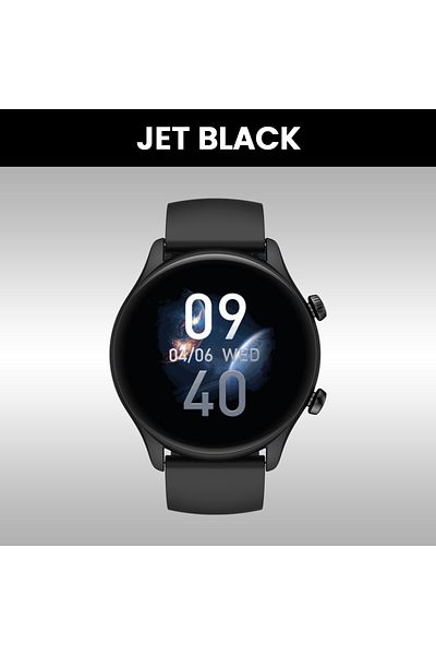 Zeblaze Jet Black New Zeblaze Btalk 3 Plus Voice Calling Smartwatch 1.39'' Large HD Color Display Health Mon