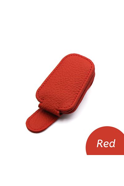 Choice Red Multifunction Car Sun Visor Glasses Clip Leather Eyeglasses Clip Magnetic Sunglasses Holder Hang