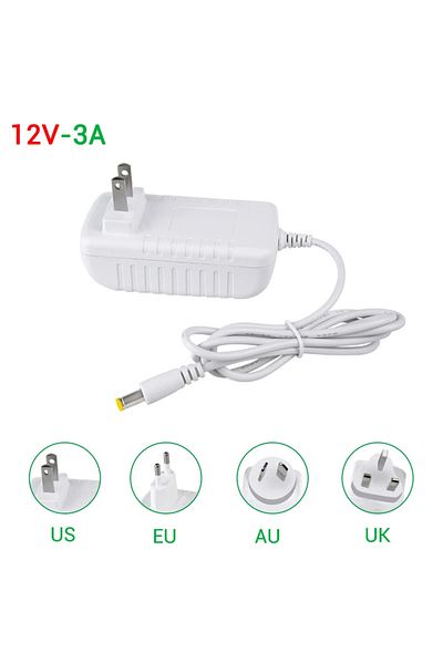 Vacamm 24V 3A EU LED Power Supply 12V 2A 3A 1A EU Power Adapter 24V 110V 220V AC to 12 Volt DC Driver for L
