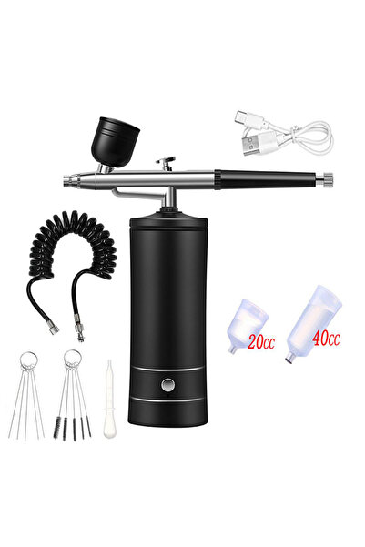 Choice Black Airbrush Nail With Compressor Portable Air Brush For Nails Art P...