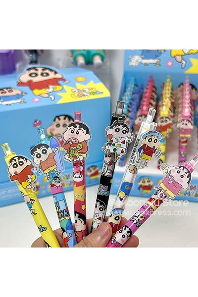 Choice 6Pcs Opp Bag 6Pcs Kawaii Crayon Shin-Chan Gel Pens Set Cute 0. 5mm Black Pen Cartoon School Student