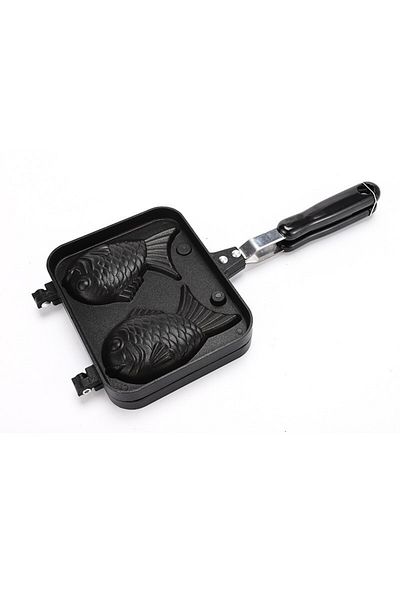 Andy&RoseHome Blue Kitchen Japanese Taiyaki Double Fish Shaped Hot Dessert Waffle Cake Maker Pan Japanese Pancake