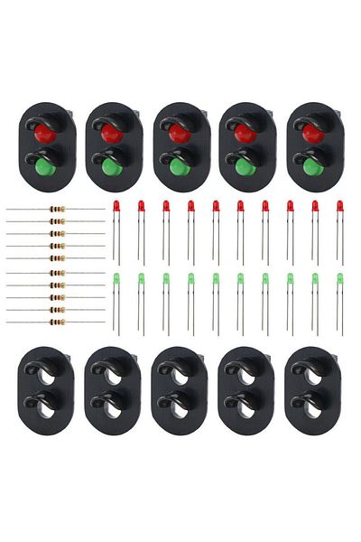 Choice 10pcs Signal Heads With 3mm Leds For Railway Signal Ho Or Oo Scale Building Construction Toys Mod...