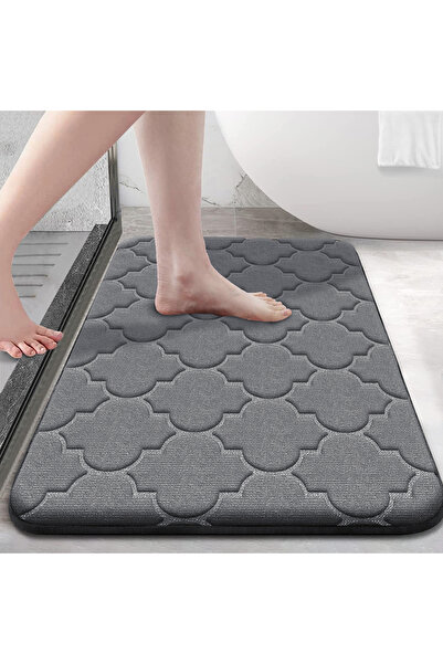 Choice 40cm x 60cm 05 dark grey Memory Foam Bathroom Rug Anti-slip bathroom m...