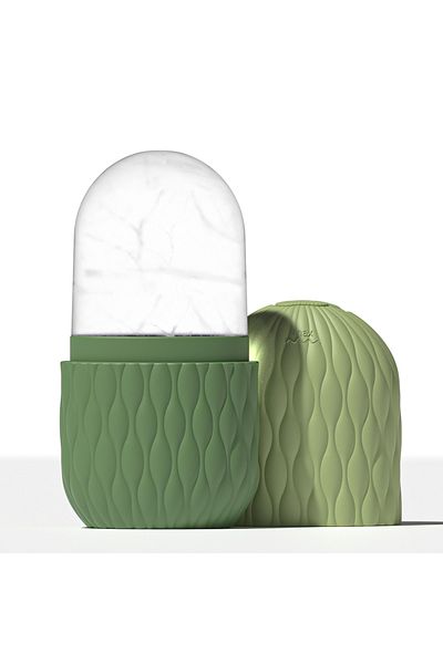LSHOW Green Ice Roller for Face & Eye Beauty Self Skin Care Tools Ice Holder Facial Cube Gua Sha Face Mass
