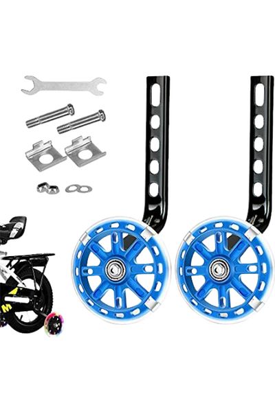 Choice Blue Kids Bike Training Wheels Bike Flash Mute Wheel Bicycle Stabiliser Mounted Kit for 12/14/ 16/1