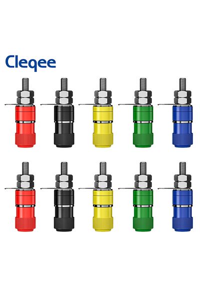 Choice P50001 5 Colors x2 Cleqee 10pcs Binding Post Nut 4mm Banana Socket Banana Plug Jack for Electrical C