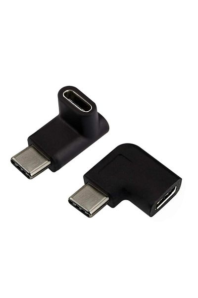 Oxsubor Set Of 2 Usb C Female To Usb C Male Adapters, Metal/plastic, Black/silver