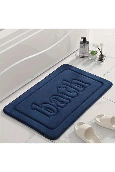 Choice سجادة حمام ناعمة مضادة للانزلاق باللون الأزرق الداكن مقاس 40 × 60 سم، ...