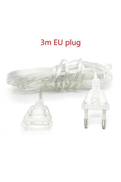 Choice 3M EU plug EU / US Plug 3 / 5m Extender Wire For LED String Light Christmas Holiday Wedding Party Li