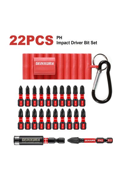 Choice 22PCS Geinxurn 22 Pieces 1”/2”Magnetic(PH1/PH2/PH3) S2 Steel Multi Cross Driver Bits and 1 Pc Bit H