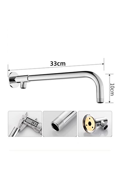 Choice ذراع تمديد رأس الدش الفضي 38/48 سم مثبت على الحائط من الفولاذ المقاوم للصدأ أنبوب تمديد هطول الأمطار