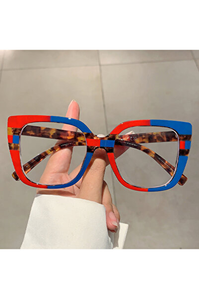 Choice إطارات نظارات KAMMPT مربعة كبيرة الحجم بلون الفهد الأزرق من r-blue-leo...