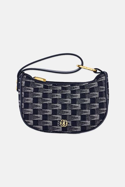 Bally Women Monogram Emblem Minimoon Day Clutch Bag, Navy Blue