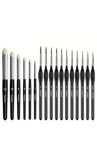Choice 17pcs Professional Miniature Paint Brush Set For Warhammer 40K, Dnd, Citadel & Scale Models - Ideal