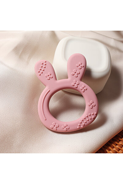 Choice dark pink 2024 New Baby Teether carrot bunny Shape Silicone Teether Teething Toy Kids Sensory Educat