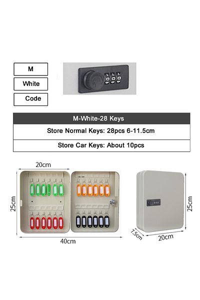 Choice M-white-code Key Safe Box New Multi Keys Storage Box Password Spare Car Keys Storage Organizer Box F
